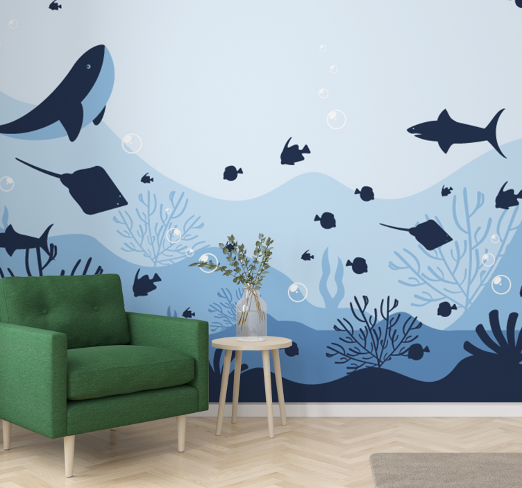 Animal wall mural deep sea creatures - TenStickers