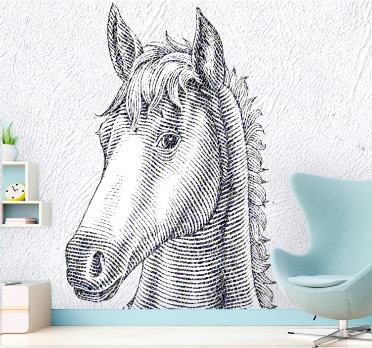 Animal wall mural elegant horse portrait - TenStickers