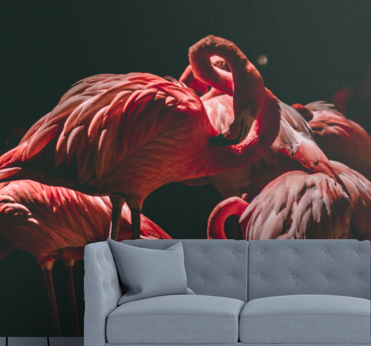 Animal wall mural flamingo serenity - TenStickers