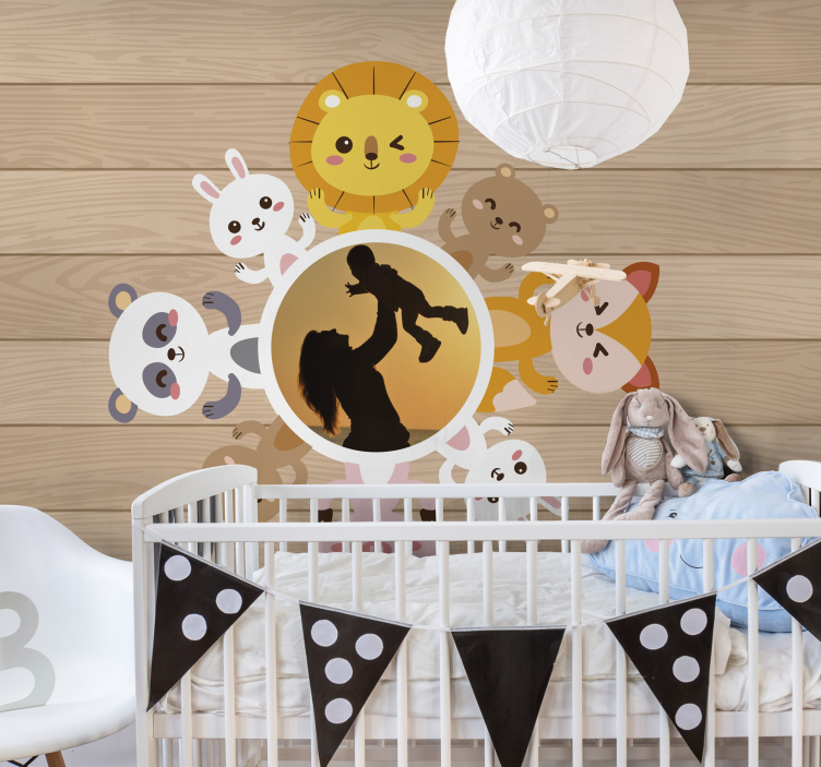 Animal wall mural playful animal friends - TenStickers