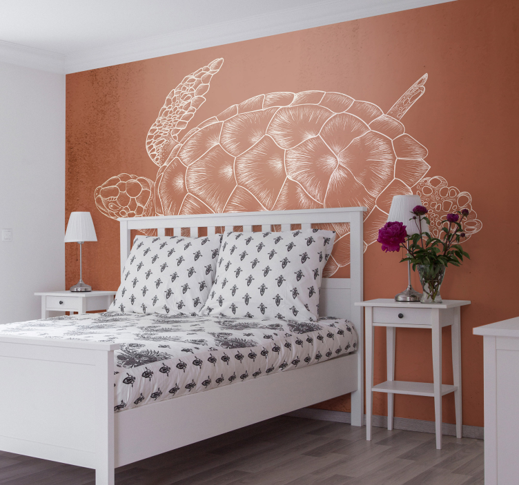 Animal wall mural sea turtle illustration - TenStickers