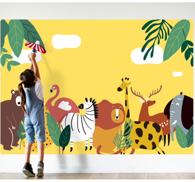 Animal wall mural vibrant creature parade - TenStickers