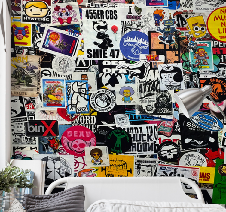 Assorted posters in wall photo wall mural - TenStickers