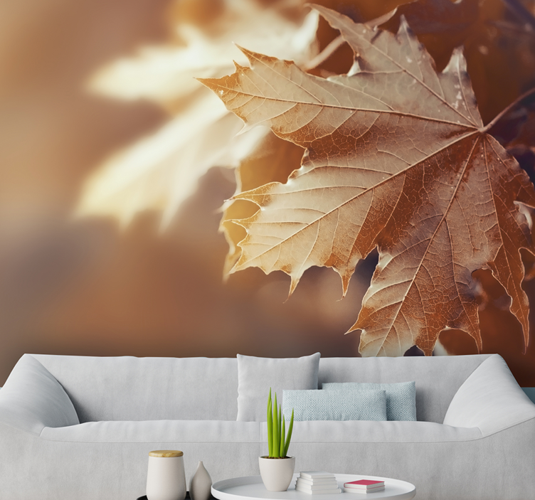 Autumn leaf photo wall mural - TenStickers