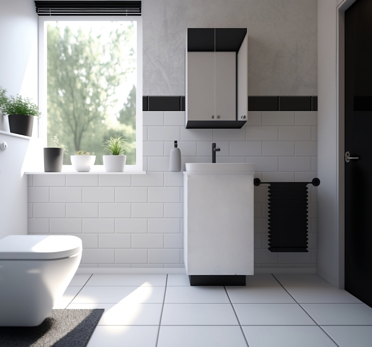 Azulejos brancosWhite Tiles wall mural - TenStickers