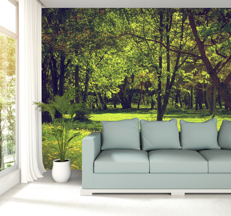 Beautiful spring Forest Wall Mural - TenStickers