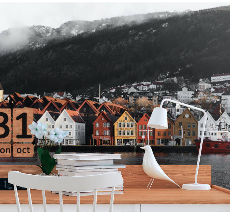 Bergen Norway in winter wall mural - TenStickers