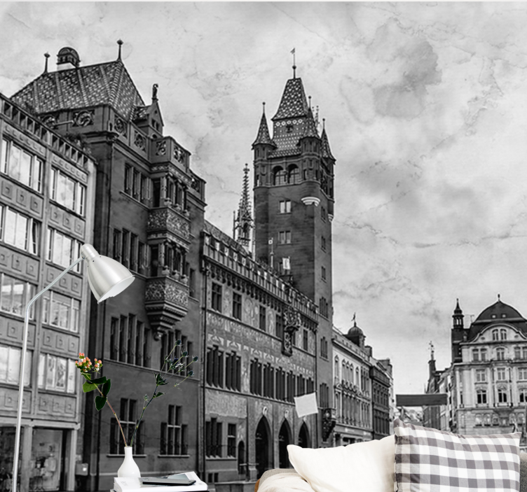 Berlin wall mural historic tower design - TenStickers