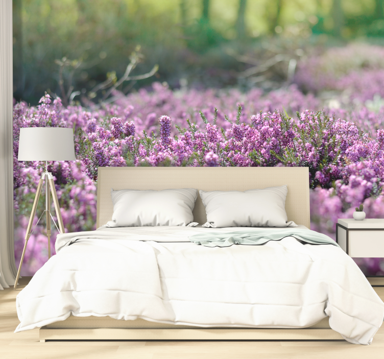 Blooming Heather flower mural - TenStickers