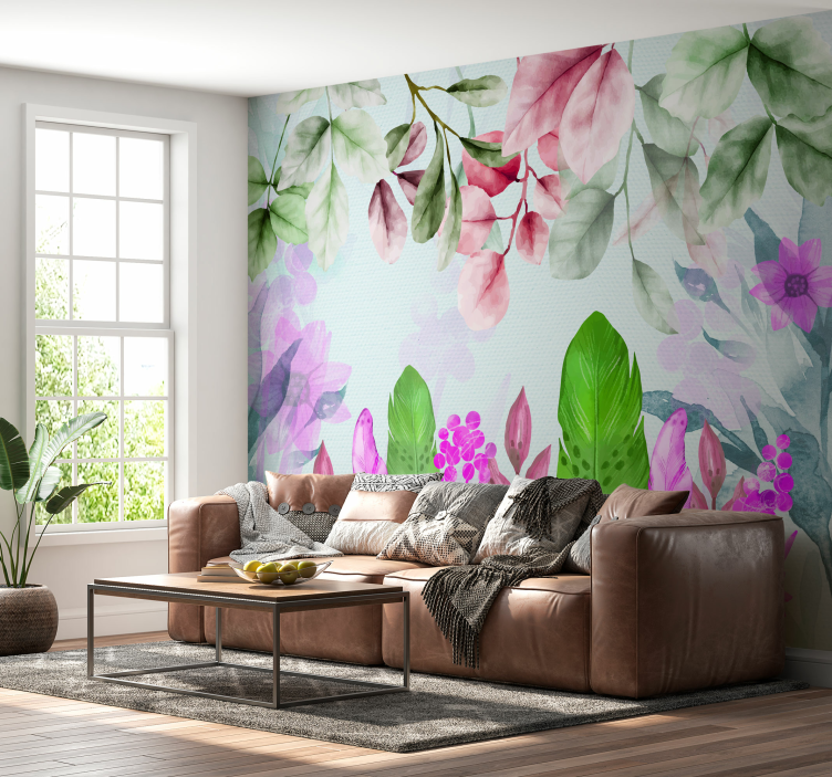 Boho plants wallpaper photo - TenStickers