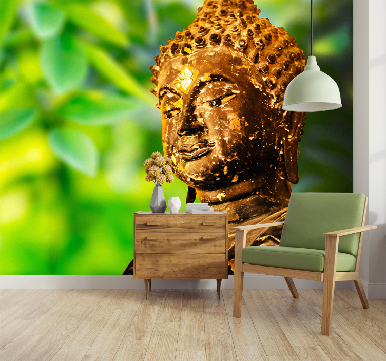 Buddha Face zen photo wallpaper - TenStickers