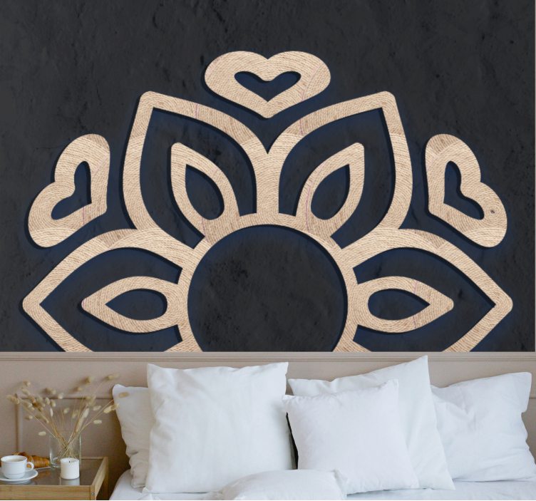 Buddha mural heart lotus pattern - TenStickers