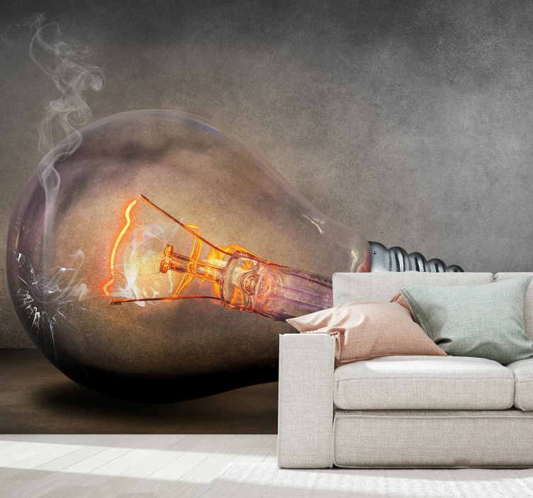 Burned lamp modern wall mural wallpaper - TenStickers