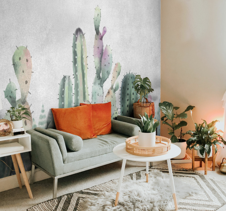 Desert mural cactus wall art for your space - TenStickers