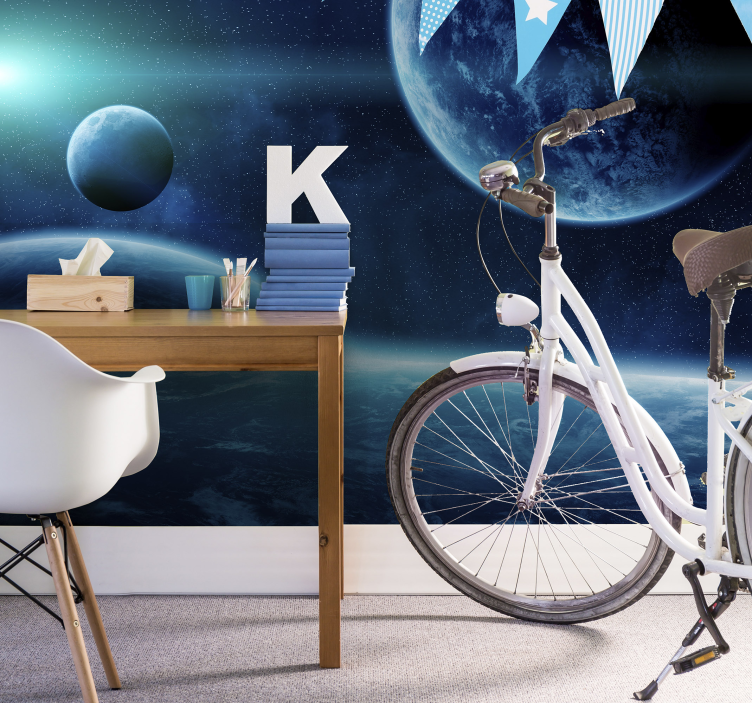 Celestial Cycling space mural - TenStickers