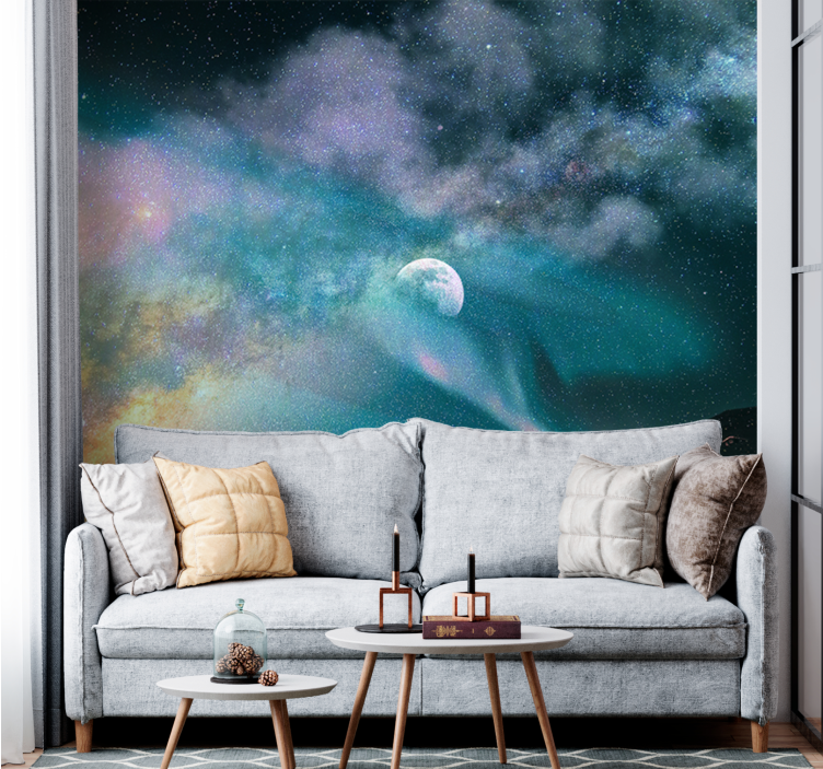 Celestial Moonlight Nebula space mural - TenStickers