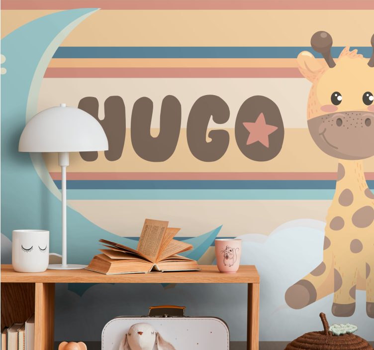 Children wall mural adorable giraffe design - TenStickers