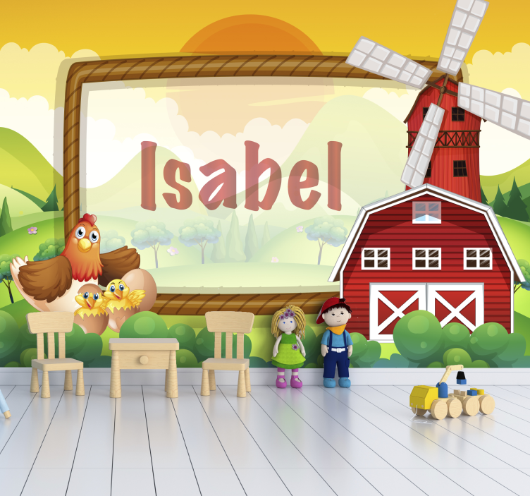 Children wall mural farmyard friends - TenStickers