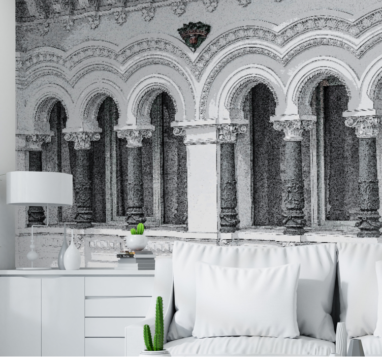 Classic art wall mural architectural arches detail - TenStickers