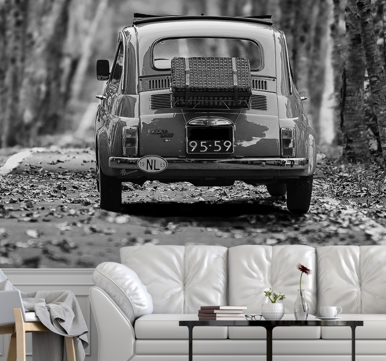Classic Car Journey vehicle mural - TenStickers