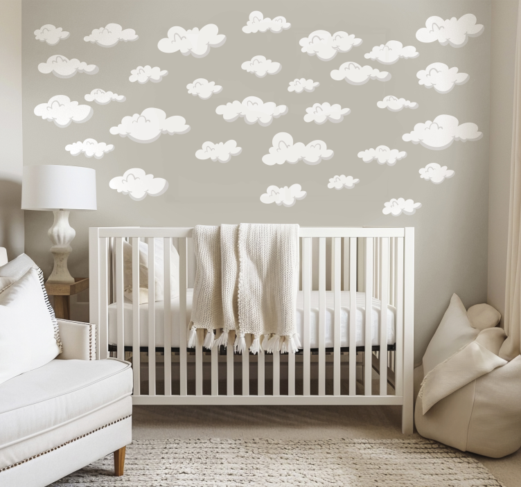 Clouds pattern nursery mural - TenStickers