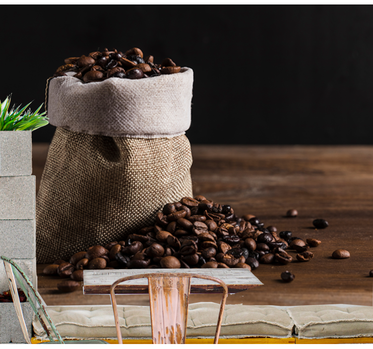 Coffee Bean Bag music mural - TenStickers