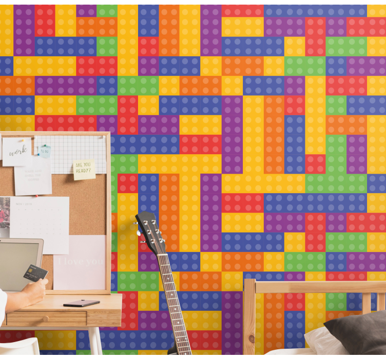 Colorful Block Pattern wall mural - TenStickers