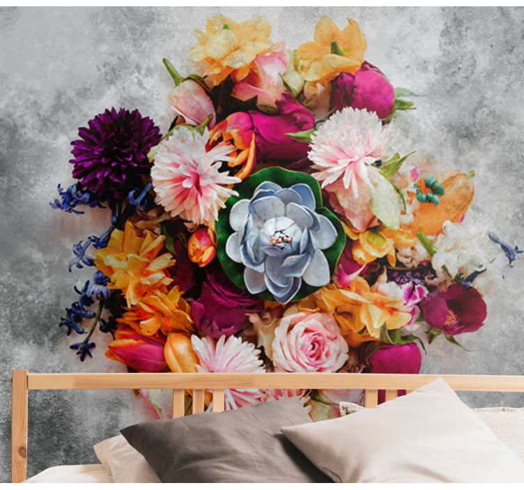 Colorful Floral Arrangement flower mural - TenStickers