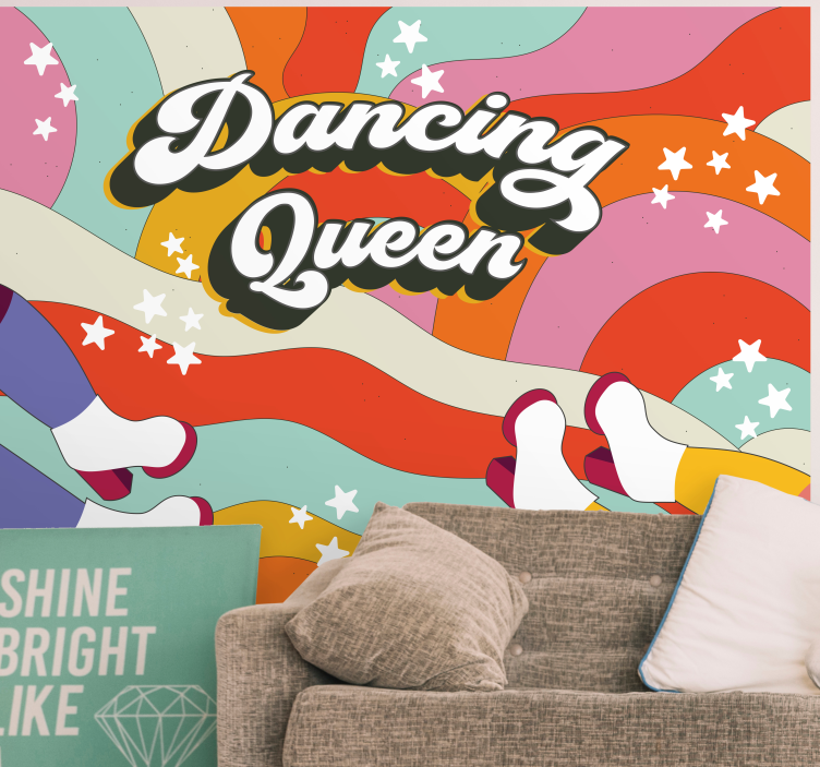 Dancing queen background vintage wall mural - TenStickers