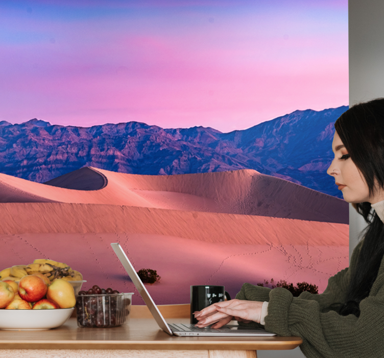 Desert mural golden dunes landscape art - TenStickers