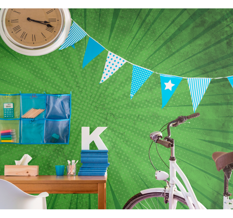 Dynamic green burst photo mural - TenStickers
