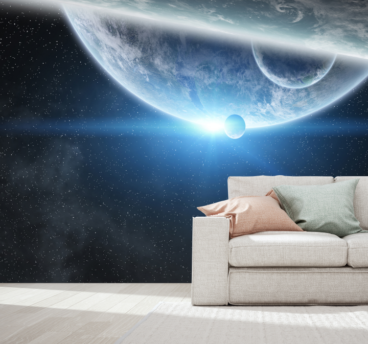 Earth from space living room wallpaper - TenStickers