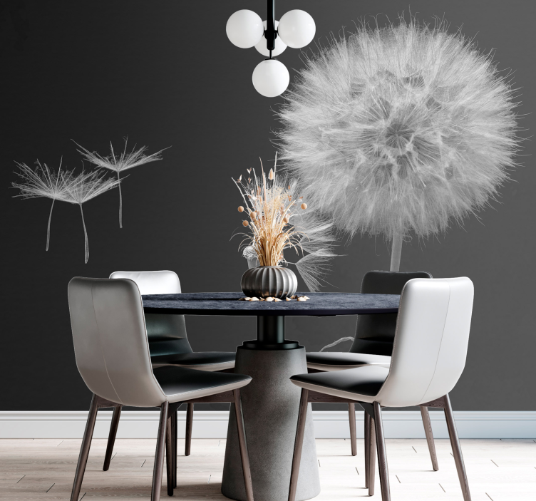 Elegant silhouettes dandelion mural - TenStickers