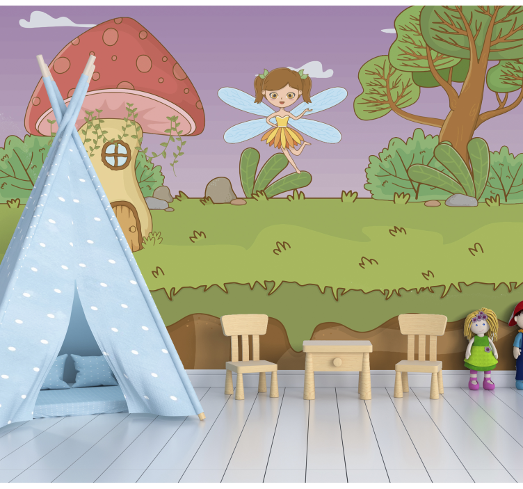 Enchanted Forest Scene nursery mural - TenStickers