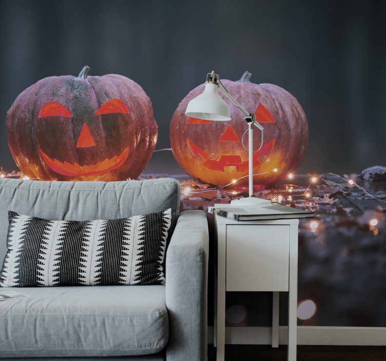 Engraved Pumpkin Radiance halloween mural - TenStickers