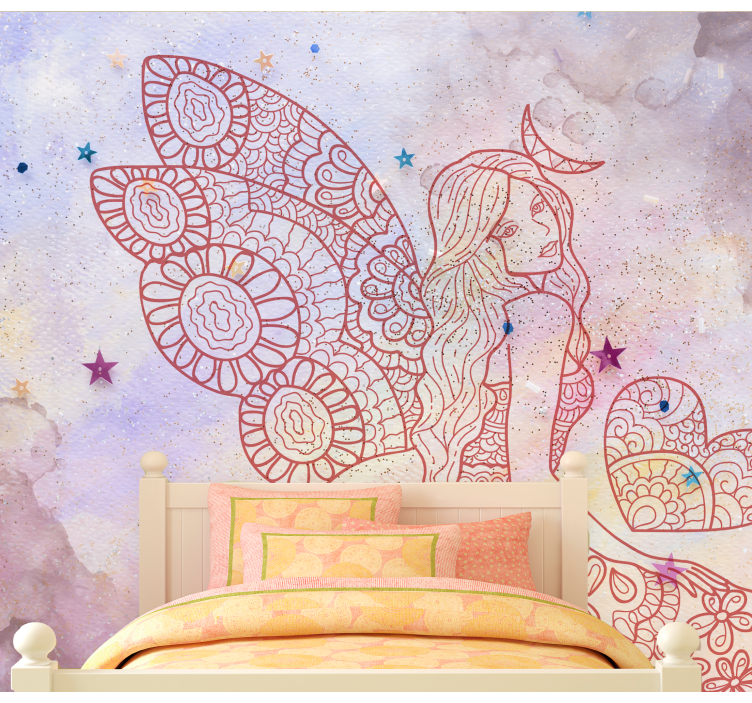 Fantasy wall mural heartfelt fairy design - TenStickers