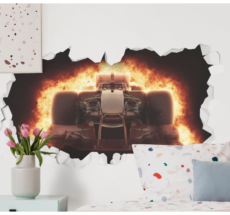 Fire truck breaking white  Car wall mural - TenStickers