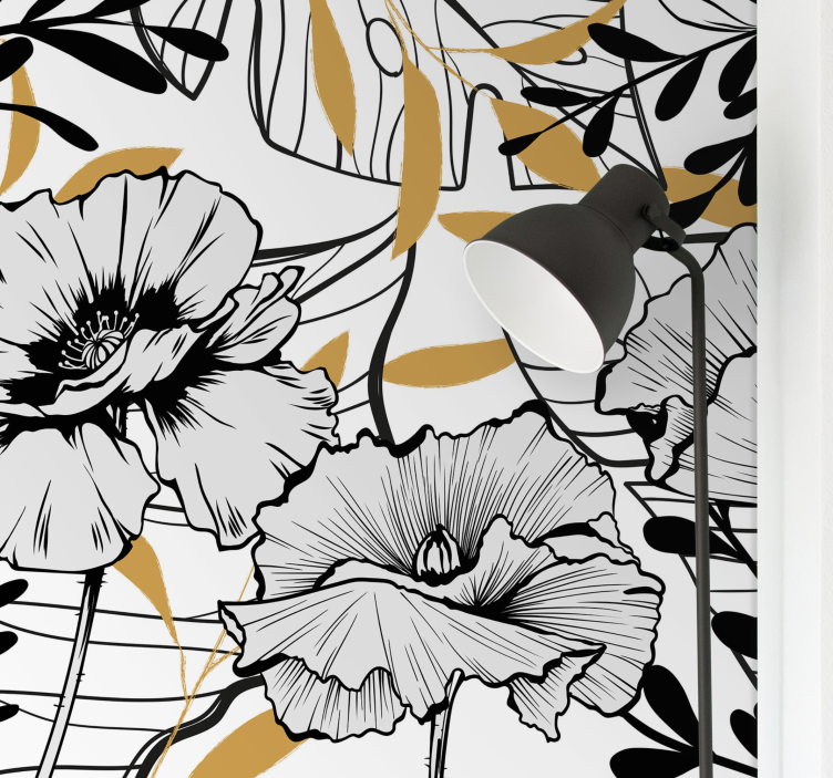 Floral Outline Patterns flower mural - TenStickers