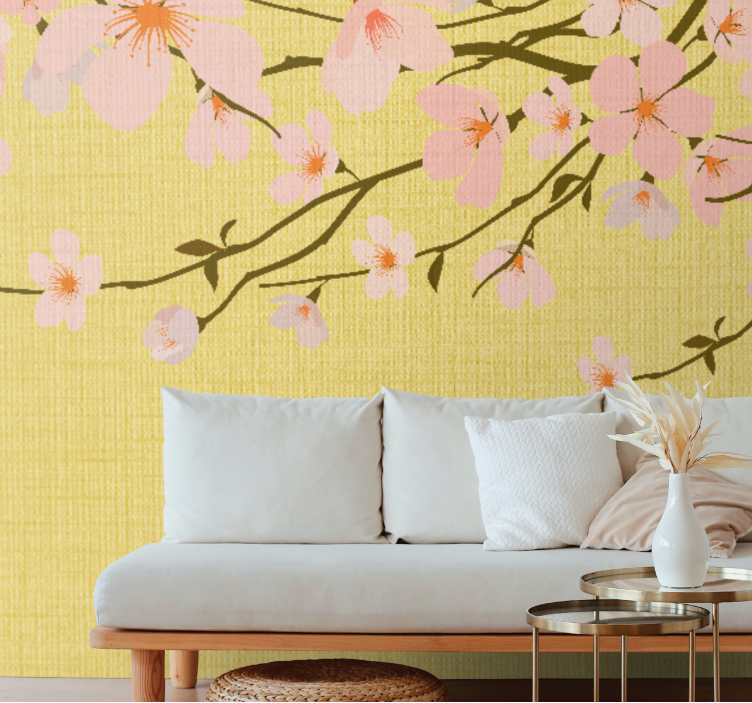 Flower mural blossoming cherry branches - TenStickers