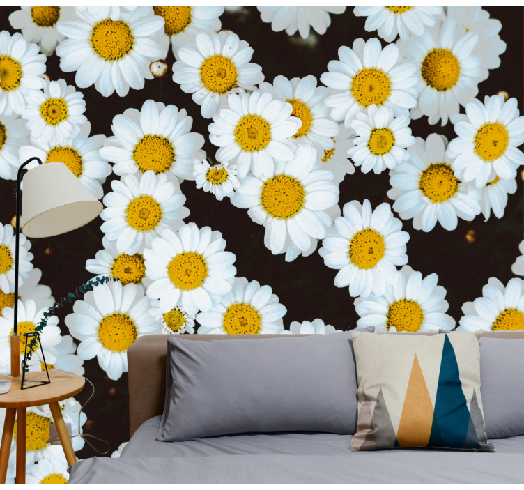 Flower mural chamomile floral design - TenStickers