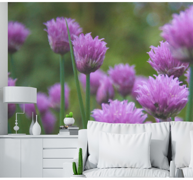 Flower mural chive blooming cluster - TenStickers