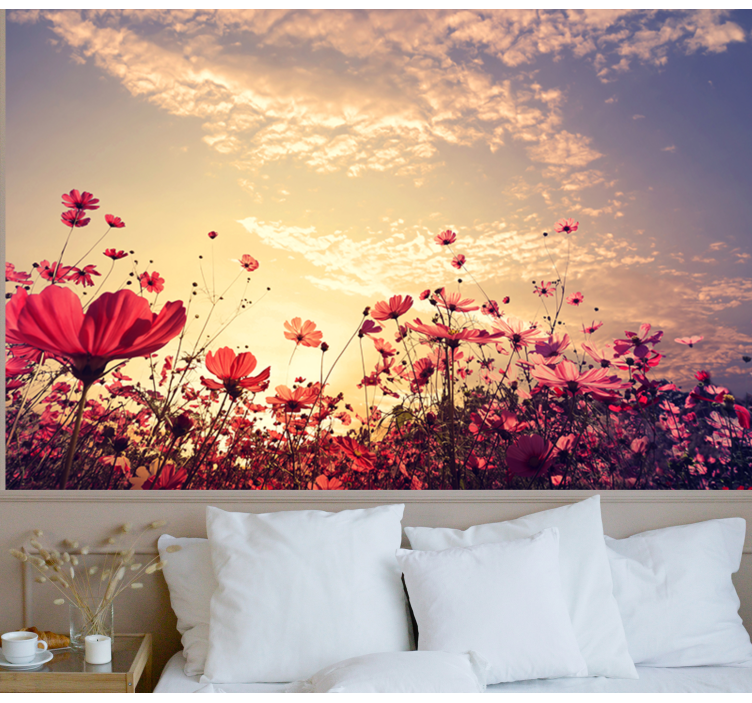 Flower mural cosmos flower field - TenStickers