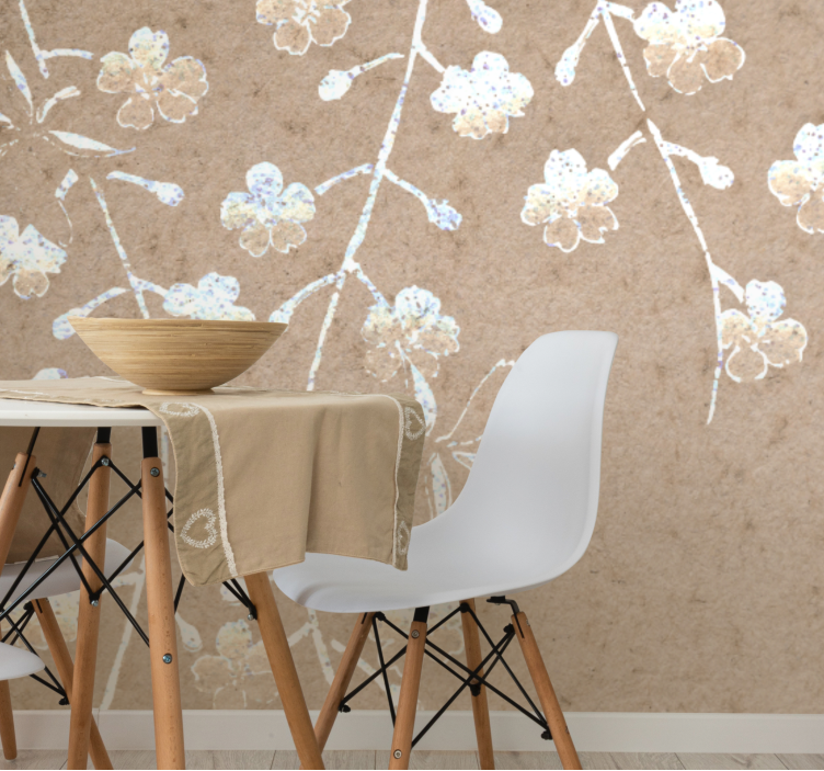 Flower mural delicate floral branches - TenStickers