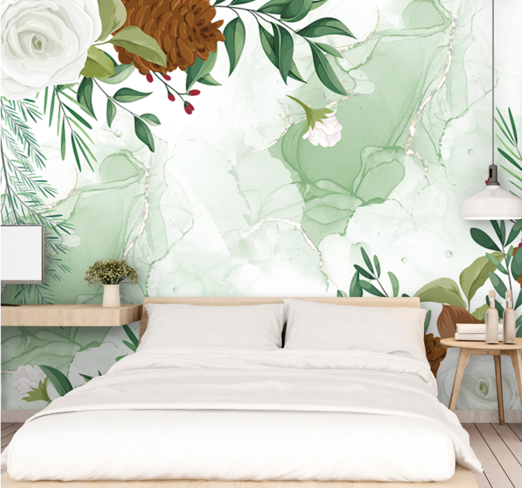 Flower mural elegant floral composition - TenStickers