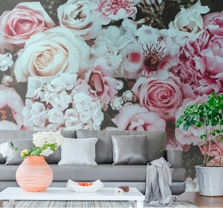 Flower mural floral arrangement joy - TenStickers