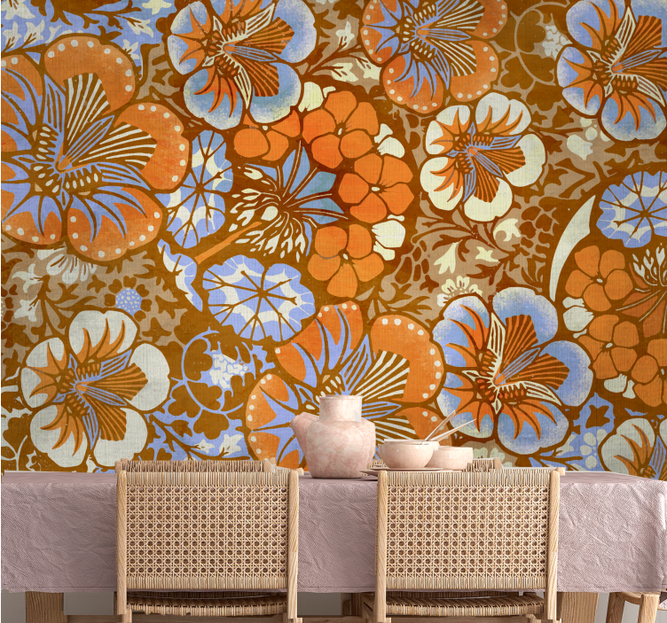 Flower mural floral patterns delight - TenStickers