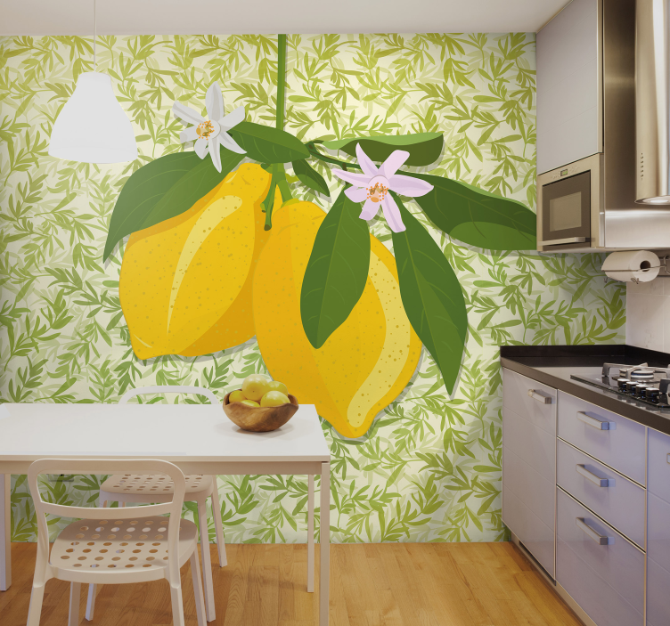 Flower mural lemon blossom bloom - TenStickers
