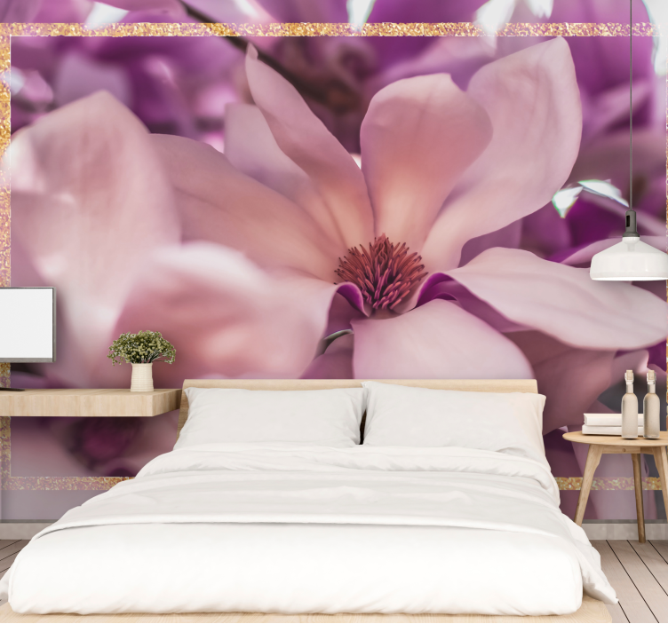 Flower mural magnolia blossom closeup - TenStickers