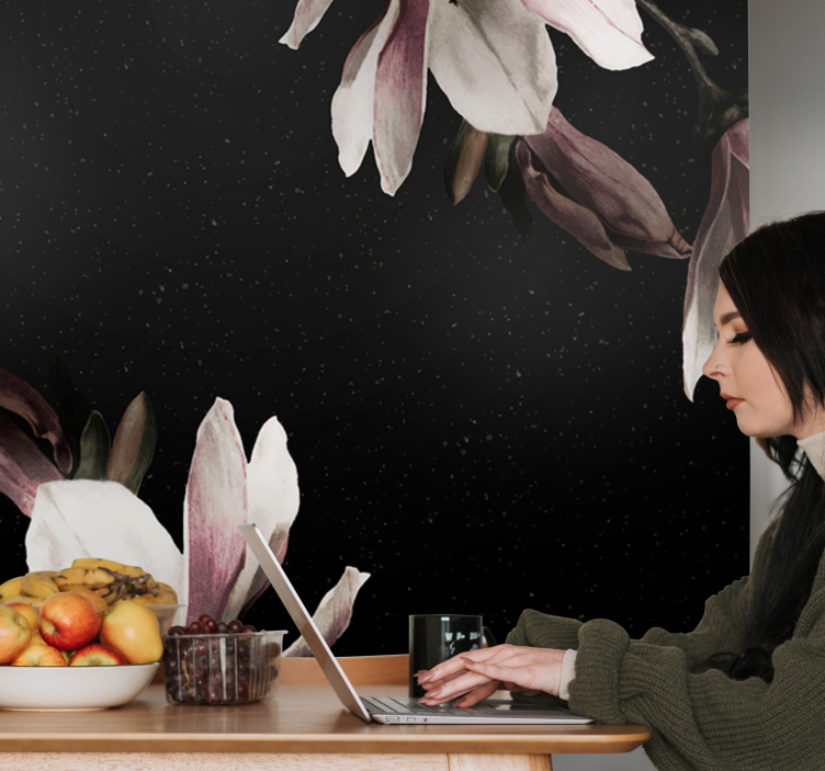 Flower mural magnolia floral design - TenStickers
