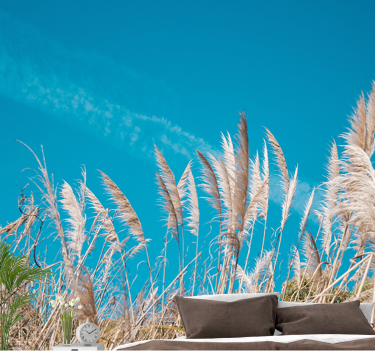 Flower mural pampas grass serenity - TenStickers